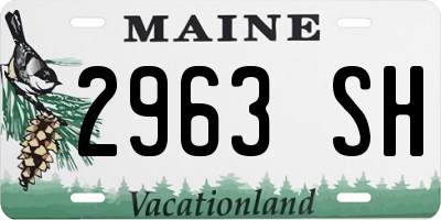 ME license plate 2963SH