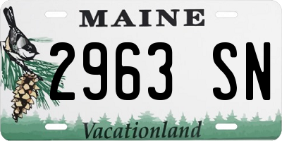 ME license plate 2963SN