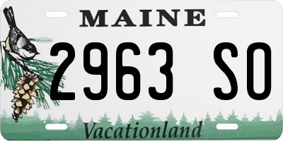 ME license plate 2963SO