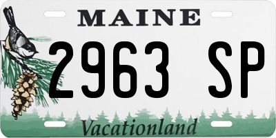 ME license plate 2963SP