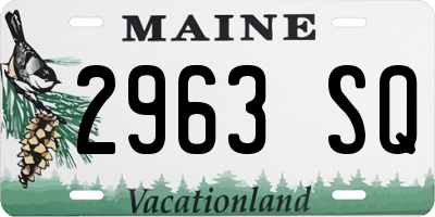 ME license plate 2963SQ