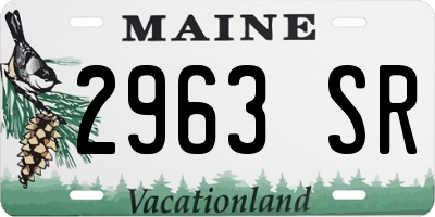 ME license plate 2963SR