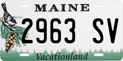 ME license plate 2963SV