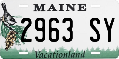 ME license plate 2963SY