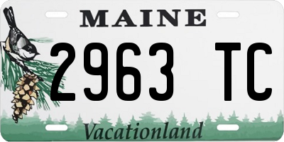 ME license plate 2963TC