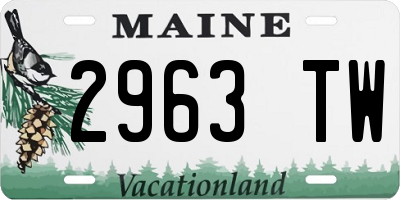 ME license plate 2963TW