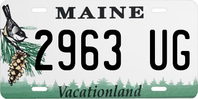 ME license plate 2963UG