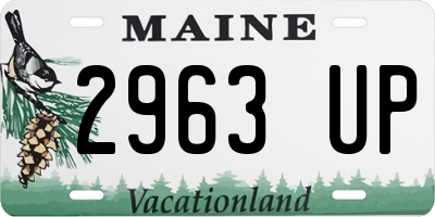 ME license plate 2963UP