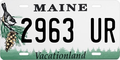ME license plate 2963UR