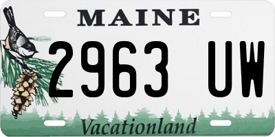 ME license plate 2963UW