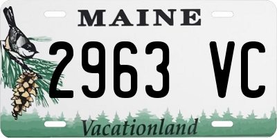 ME license plate 2963VC