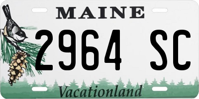 ME license plate 2964SC