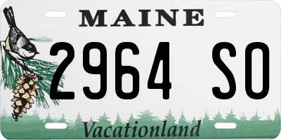 ME license plate 2964SO