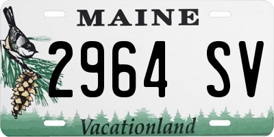 ME license plate 2964SV