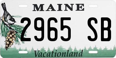 ME license plate 2965SB