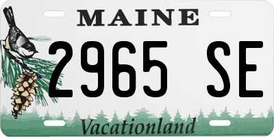 ME license plate 2965SE