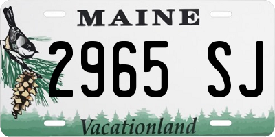 ME license plate 2965SJ