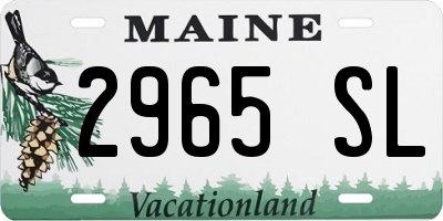 ME license plate 2965SL