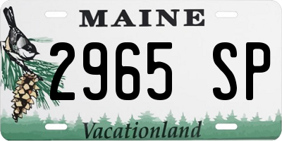 ME license plate 2965SP