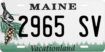 ME license plate 2965SV