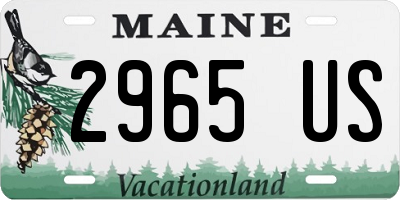 ME license plate 2965US