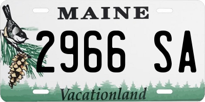 ME license plate 2966SA