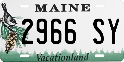 ME license plate 2966SY