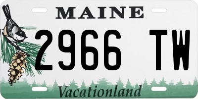 ME license plate 2966TW