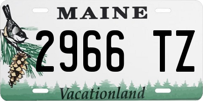 ME license plate 2966TZ