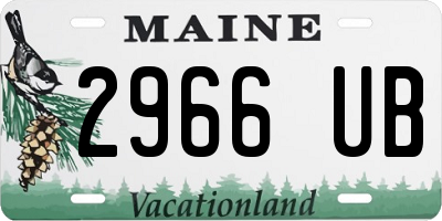 ME license plate 2966UB