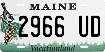 ME license plate 2966UD