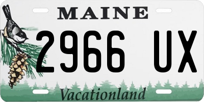 ME license plate 2966UX