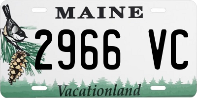 ME license plate 2966VC