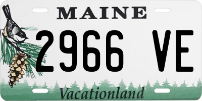 ME license plate 2966VE