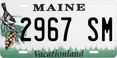 ME license plate 2967SM