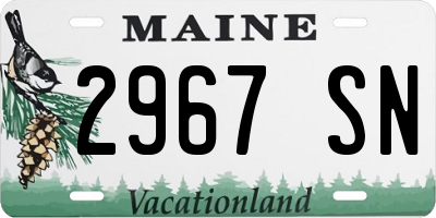 ME license plate 2967SN