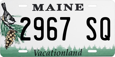 ME license plate 2967SQ