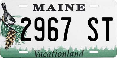 ME license plate 2967ST