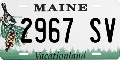 ME license plate 2967SV