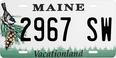 ME license plate 2967SW