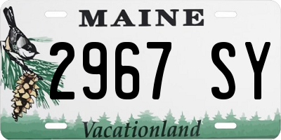 ME license plate 2967SY