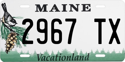 ME license plate 2967TX