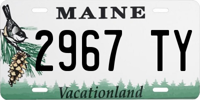 ME license plate 2967TY