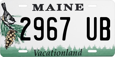 ME license plate 2967UB