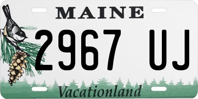 ME license plate 2967UJ