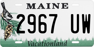 ME license plate 2967UW