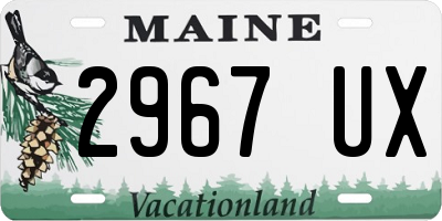 ME license plate 2967UX