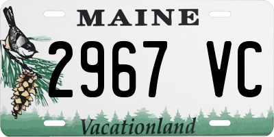 ME license plate 2967VC