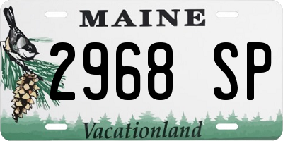 ME license plate 2968SP
