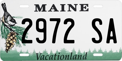 ME license plate 2972SA